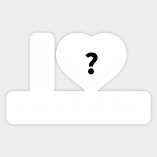 I � UNICODE Heart question mark Design Sticker